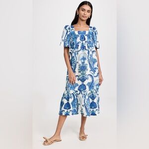 Cara Cara Chani Dress in Peacock Blue, Size Large